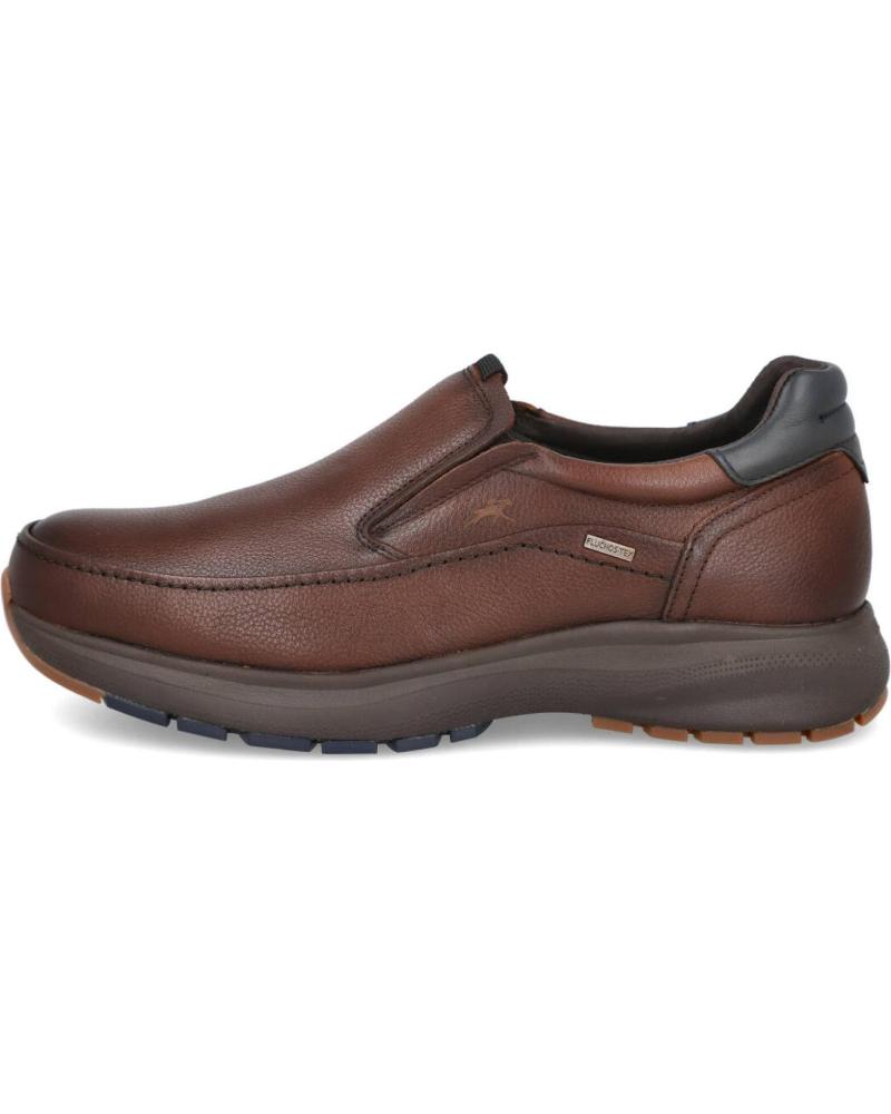 FLUCHOS TRITON F2064 504399 - MOCASINES SLIP ON EN PIEL MARRÓN MARRON