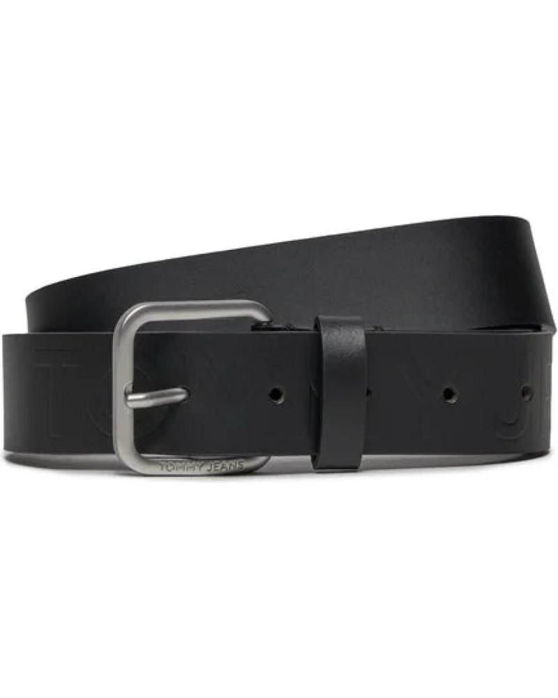 TOMMY JEANS CINTURÓN DE CUERO AM0AM12044 BDS NEGRO NEGRO