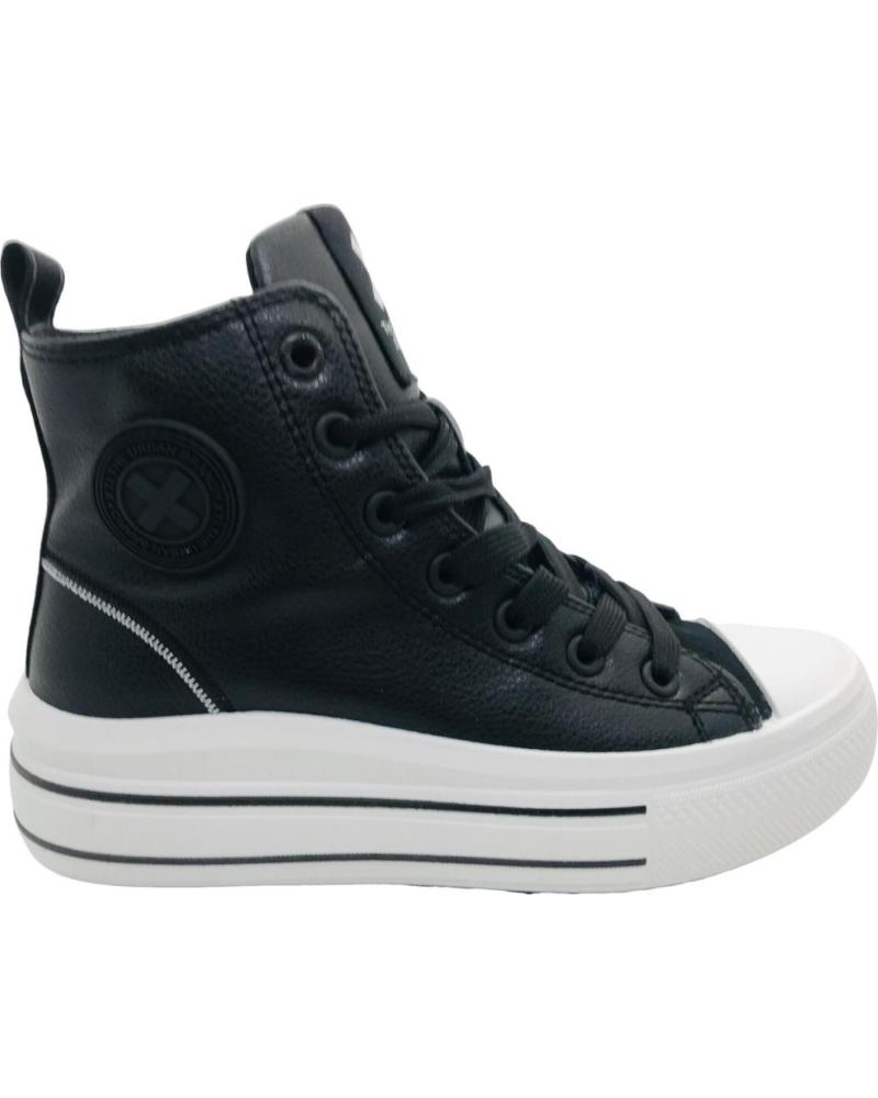 XTI BOTÍN CASUAL ESTILO ZAPATILLA CON PLATAFORMA Y CORDONES 151297 NEGRO NEGRO