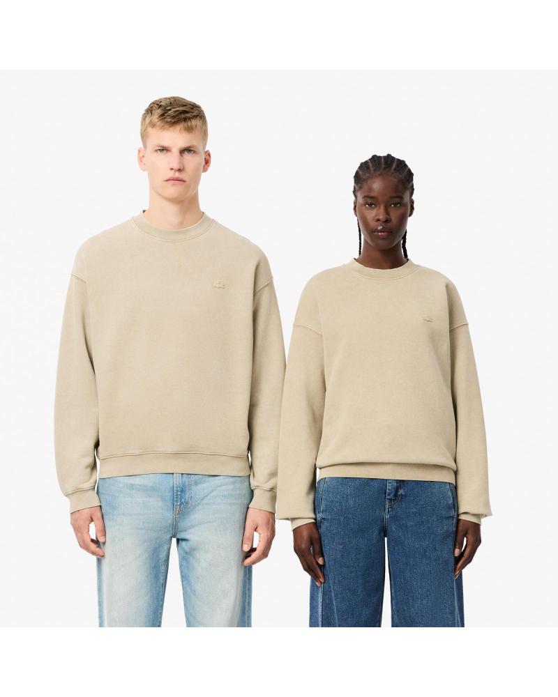 SUDADERA LACOSTE SH2837 CORTE HOLGADO EFECTO LAVADO BEIGE BEIGE