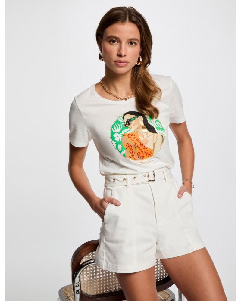MORGAN CAMISETA CON MENSAJE MUJER 251-DPINUP BLANCO