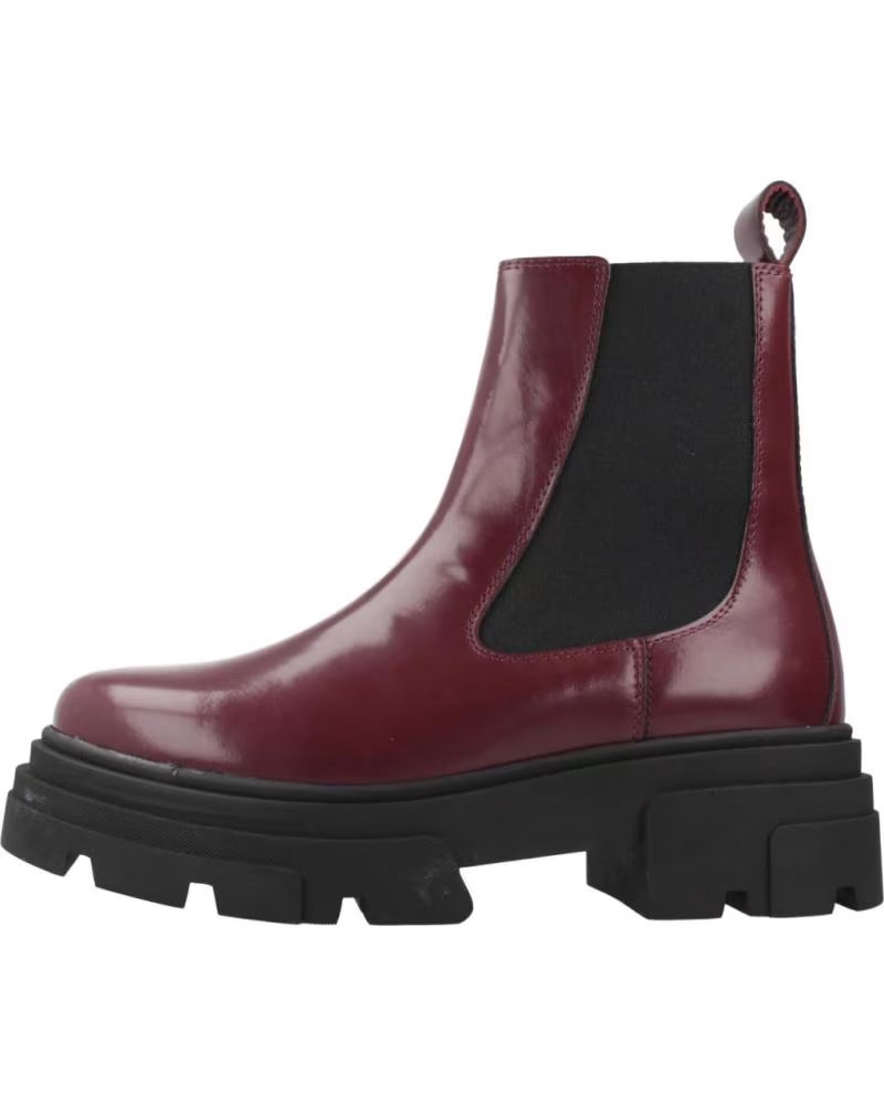Botines Chelsea Tommy Hilfiger Th Shiny Leather Burdeos H04 con Plataforma H04