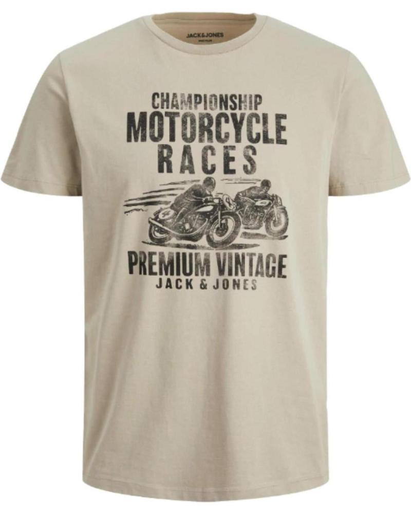 CAMISETA JACK & JONES MOTORCYCLE RACES 12225737 BEIGE BEIGE