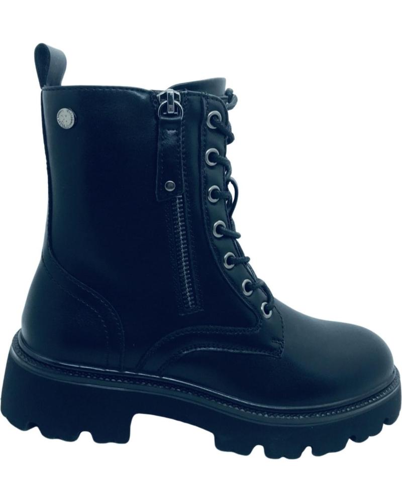 BOTÍN MILITAR XTI 144428 NEGRO CON CREMALLERA Y CORDONES NEGRO