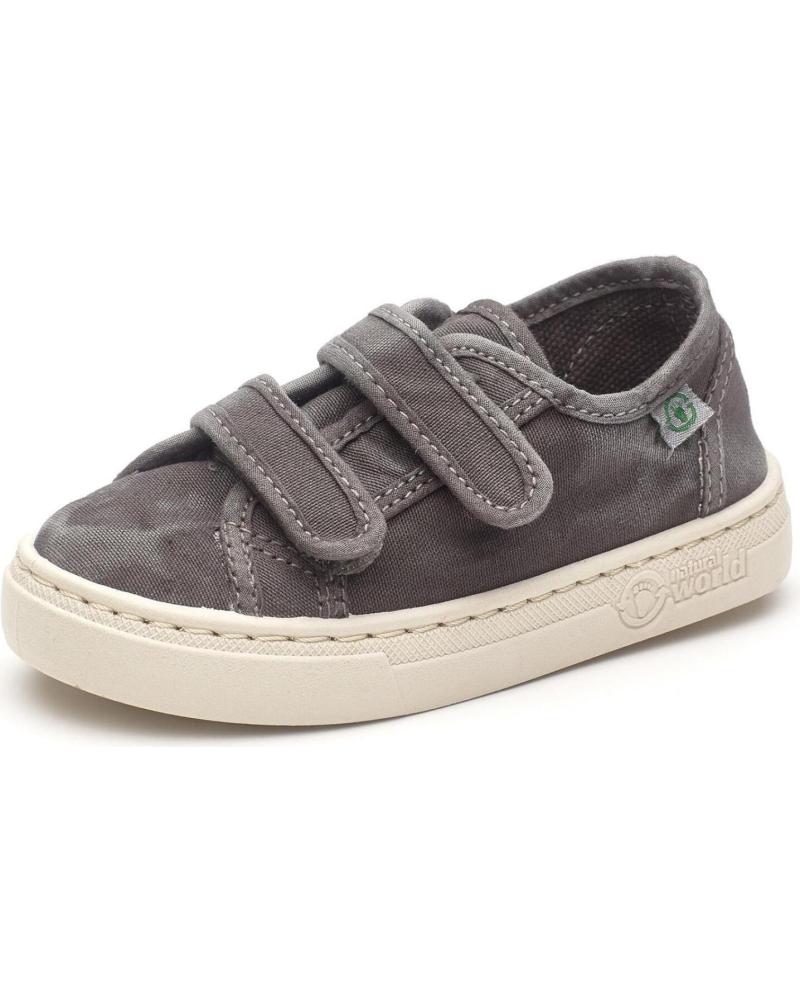 ZAPATILLAS INFANTILES NATURAL WORLD OLD LEZA 6471E GRIS ENZIMÁTICO CON DOBLE TIRA ADHERENTE GRIS ENZIMATICO