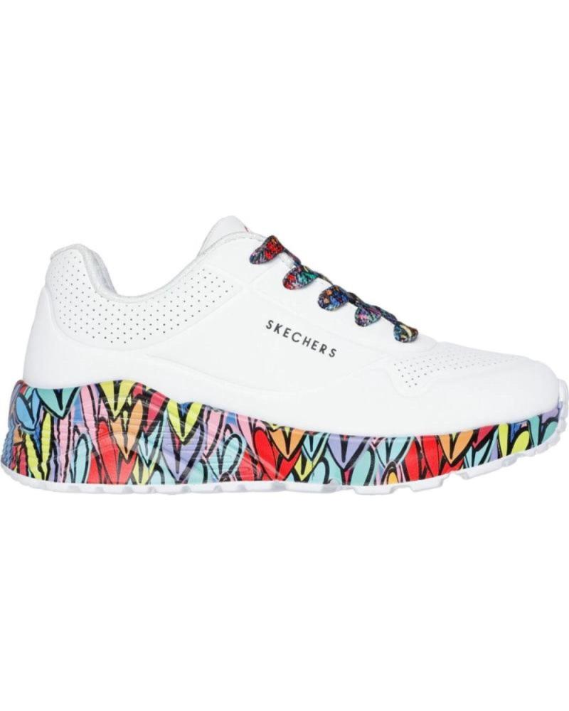 ZAPATILLAS SKECHERS UNO LITE SUBTL LOVE MUJER BLANCO SUELA MULTICOLOR VARIOS COLORES