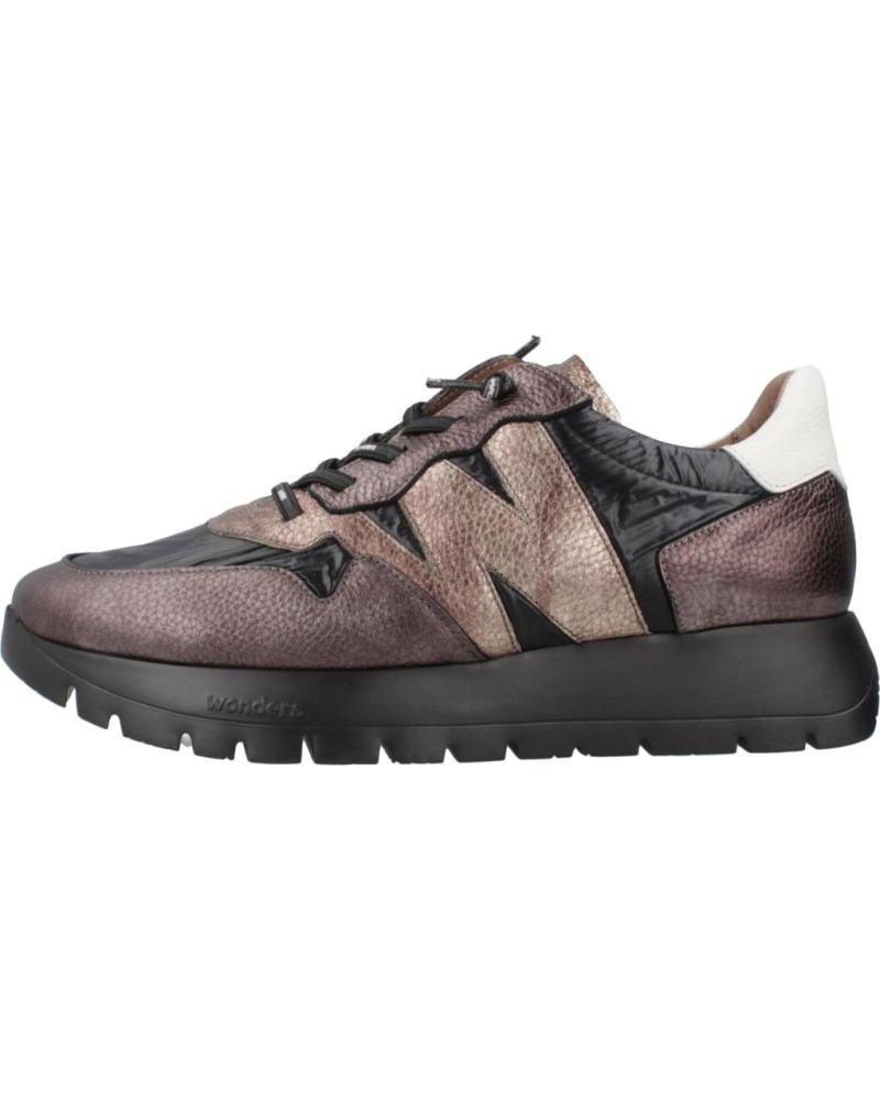 WONDERS ZAPATILLAS ODISEI A-2491 BRONCE METÁLICO Y NEGRO NEGRO