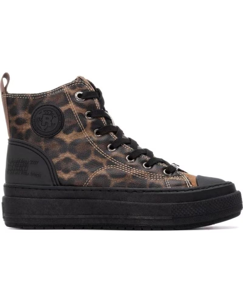 BOTINS SNEAKER REFRESH 173075 PLATAFORMA ESTAMPADO LEOPARDO