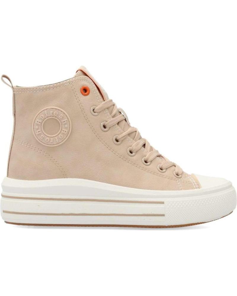 REFRESH ZAPATILLAS BOTÍN LONA PLATAFORMA 172284 BEIGE BEIGE