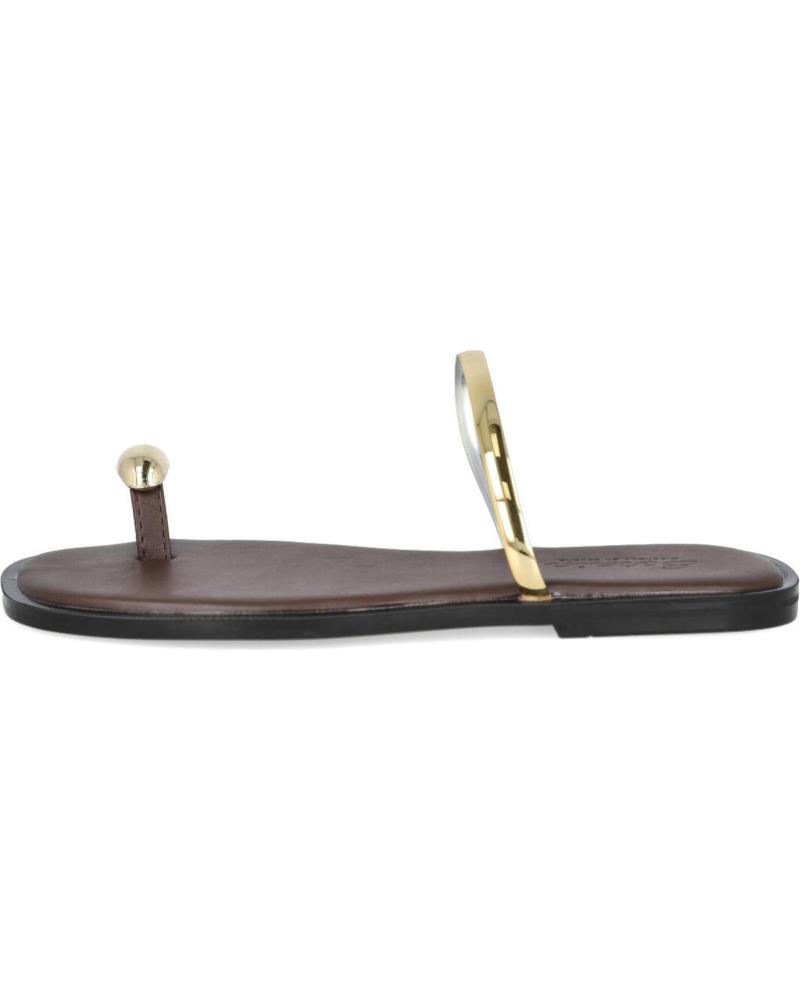 L&R SHOES GZ-2A015 SANDALIAS PLANAS CON ADORNO METÁLICO MARRÓN MARRON