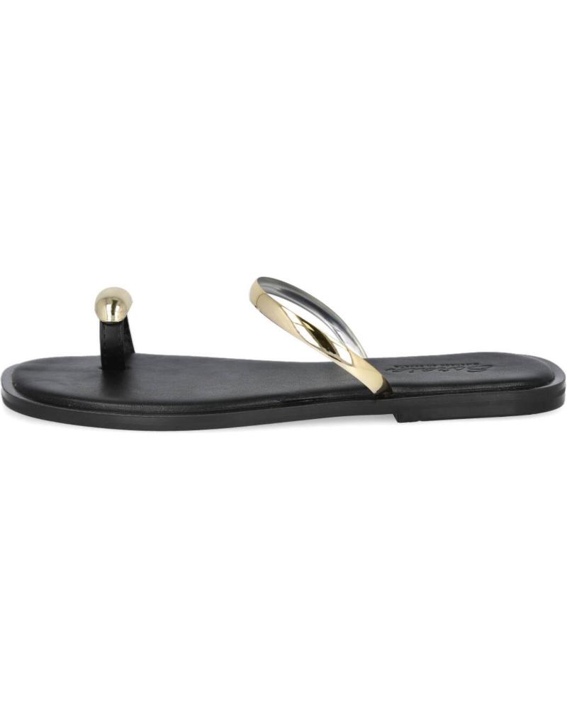 L&R SHOES GZ-2A015 SANDALIAS PLANAS CON ADORNO METÁLICO NEGRO NEGRO