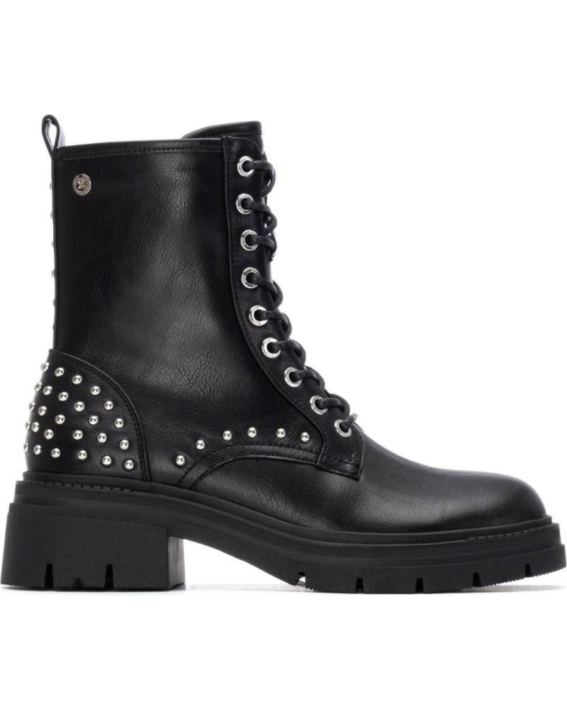 BOTAS MOTERAS XTI 144640 NEGRAS CON REMACHES METÁLICOS NEGRO