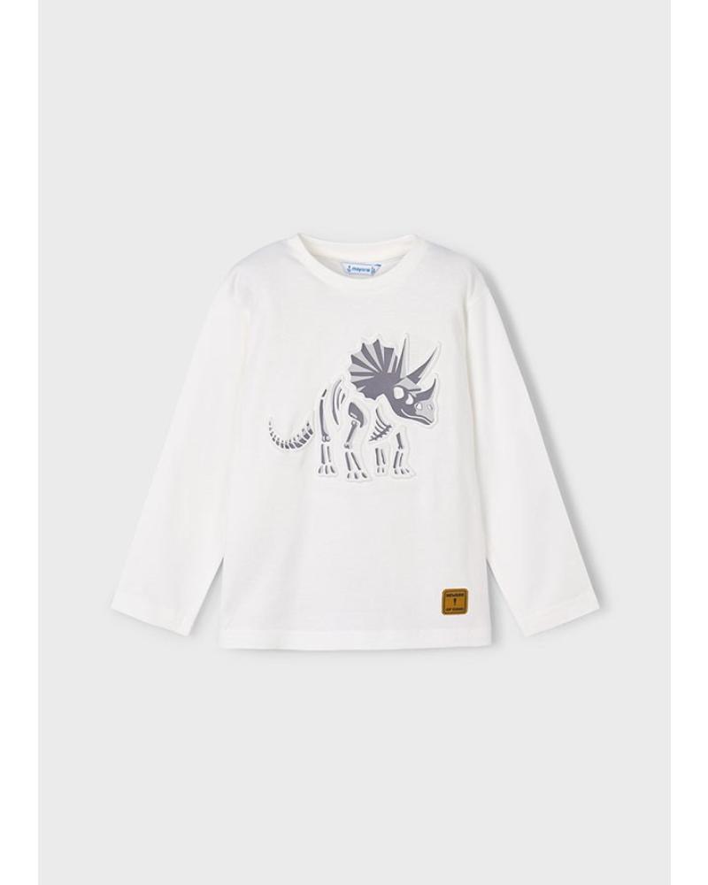 MAYORAL CAMISETA MANGA LARGA EMBOSSED NATA BLANCO 4089040 BLANCO