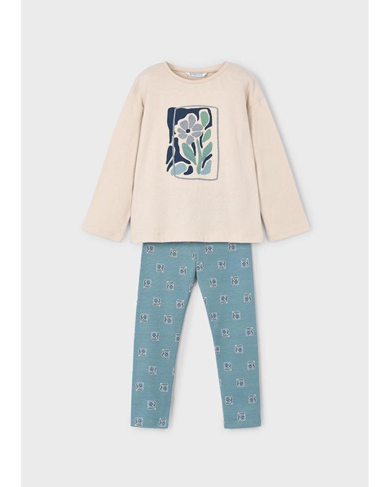 MAYORAL CONJUNTO CAMISETA Y LEGGINGS ESTAMPADO SAL VERDE 4719023 VERDE