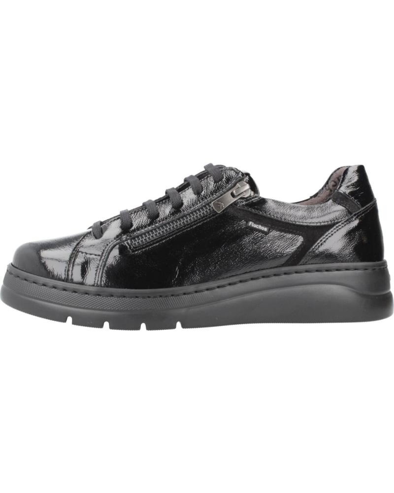 ZAPATILLAS CASUAL FLUCHOS F1666 CHAROL NEGRO NEGRO