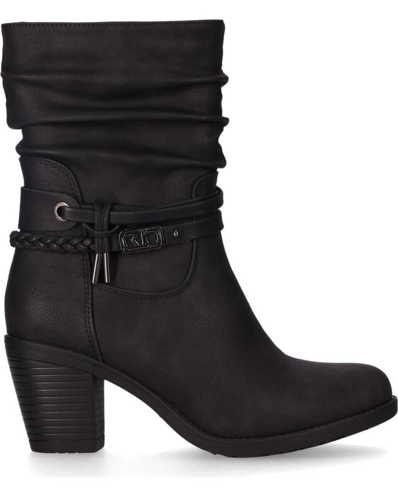 BOTÍN CHIKA10 KURAZO 41 NEGRO CON TACÓN MEDIO NEGRO-BLACK