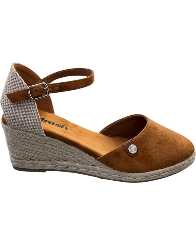 SANDALIAS DE CUÑA ALTA REFRESH 171882 CAMEL CON ESPARTO CAMEL