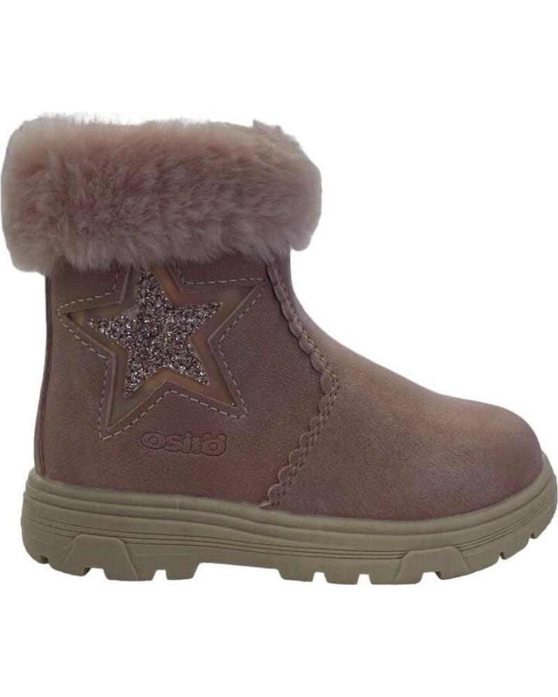 BOTINES DE NIÑA OSITO OSSH129003 CON PELO SINTÉTICO BEIGE ROSADO BEIGE