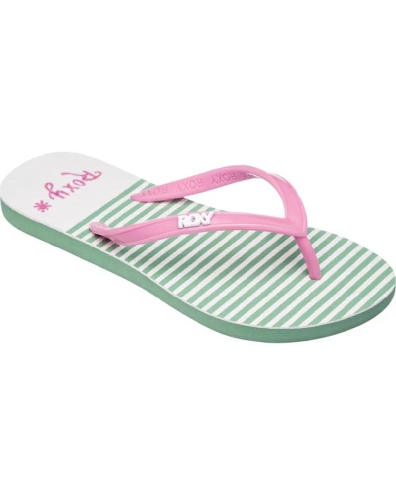 Chanclas Roxy Rg Viva Stamp Ii Rayas Verdes Rosa Verde