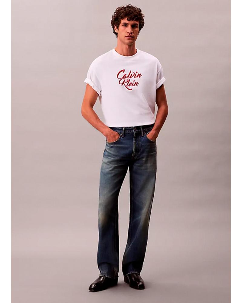 CAMISETA GRÁFICA CALVIN KLEIN CURSIVE BLANCO SS 16S BLANCO
