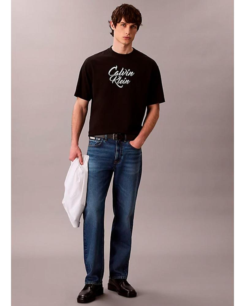 CAMISETA GRÁFICA CALVIN KLEIN CURSIVE NEGRO SS 16S NEGRO