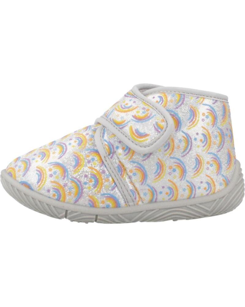 ZAPATILLAS DE CASA CHICCO ANKLE BOOT TULIP GRIS 020 CON ESTAMPADO DE ARCOÍRIS 020