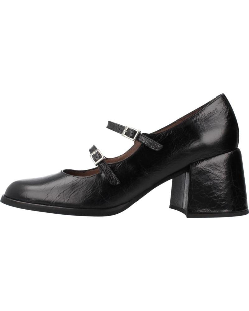 BAILARINAS WONDERS H6404 NEGRAS CON TACÓN BLOQUE NEGRO