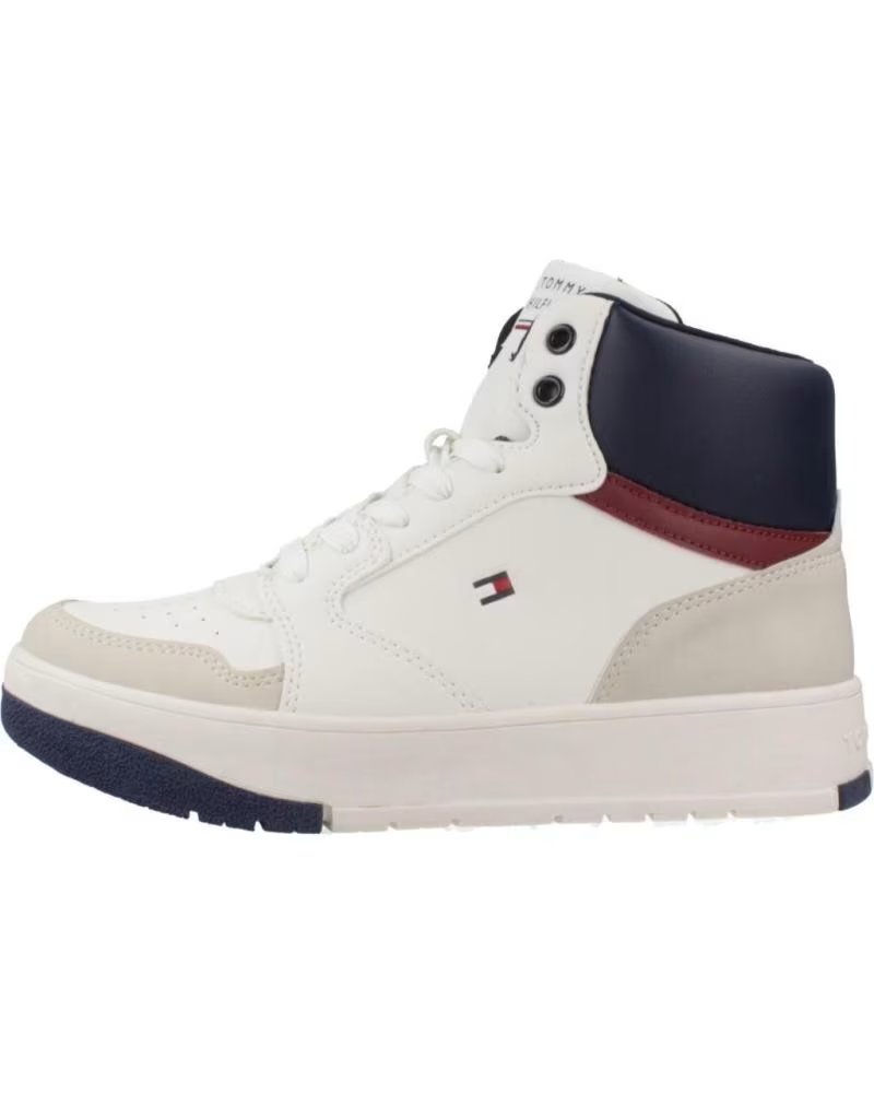 Tommy Hilfiger Mid Cut Lace-up Sneaker Blanco Azul Whtblue