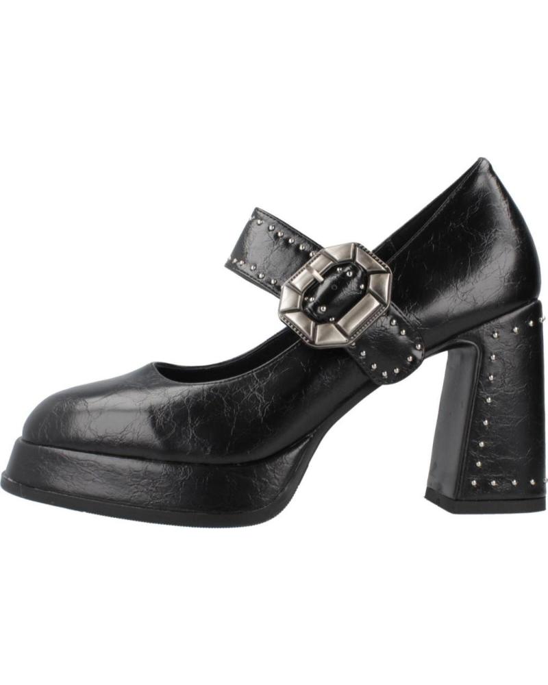 NOA HARMON MERCEDITAS 9809N DE TACÓN CON PLATAFORMA Y HEBILLA DECORATIVA NEGRA NEGRO
