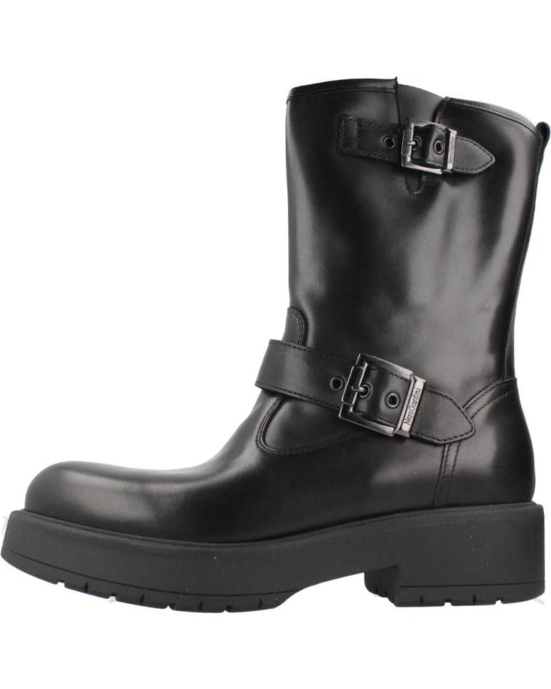 BOTAS NERO GIARDINI I411980D NEGRAS ESTILO BIKER CON HEBILLAS Y SUELA GRUESA 100