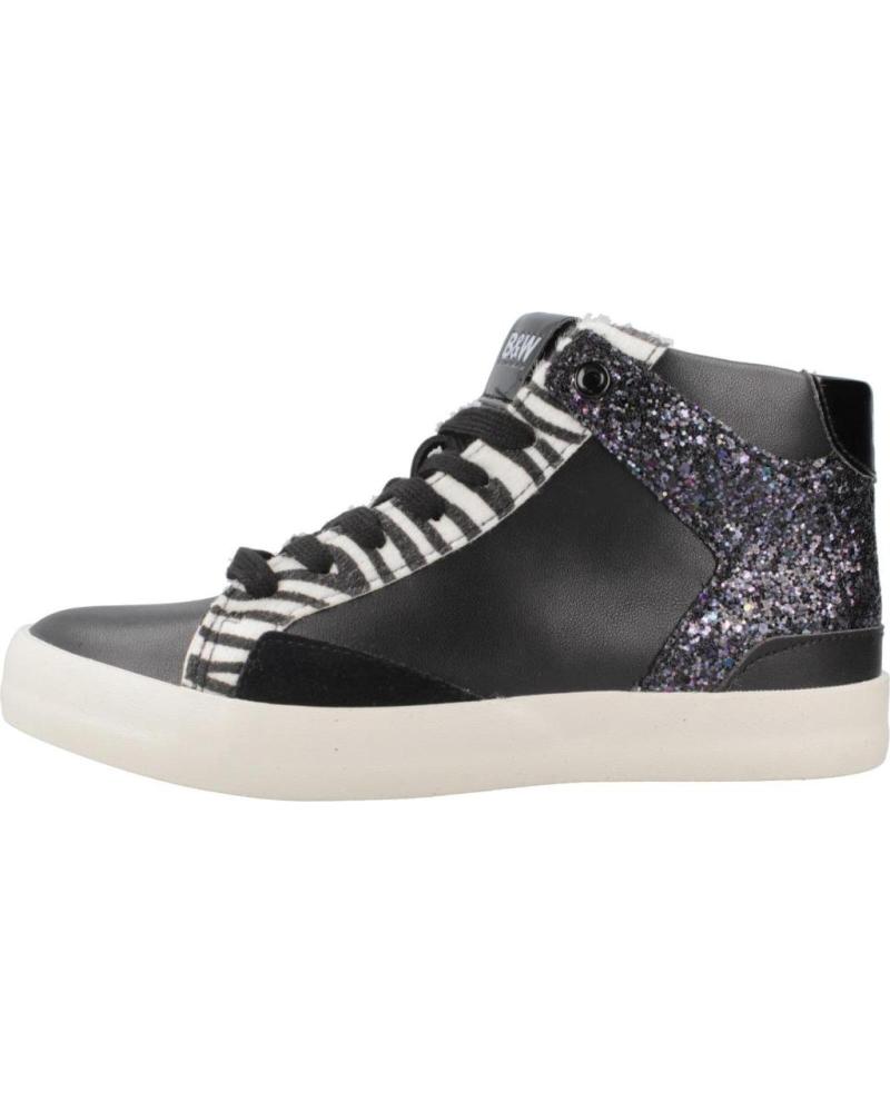 BW BREAK WALK ZAPATILLAS ALTAS BJSH368007 NEGRAS CON GLITTER Y ESTAMPADO CEBRA BLACK