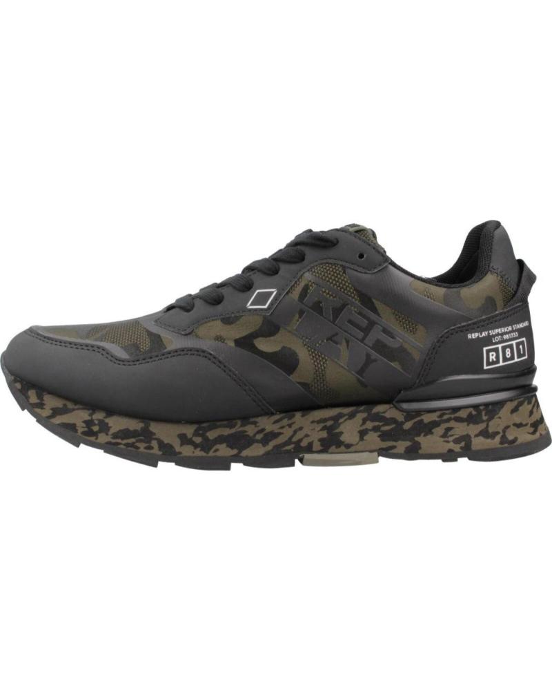 REPLAY RS680090T - ZAPATILLAS CASUAL CAMUFLAJE NEGRO/VERDE HOMBRE CMGRN