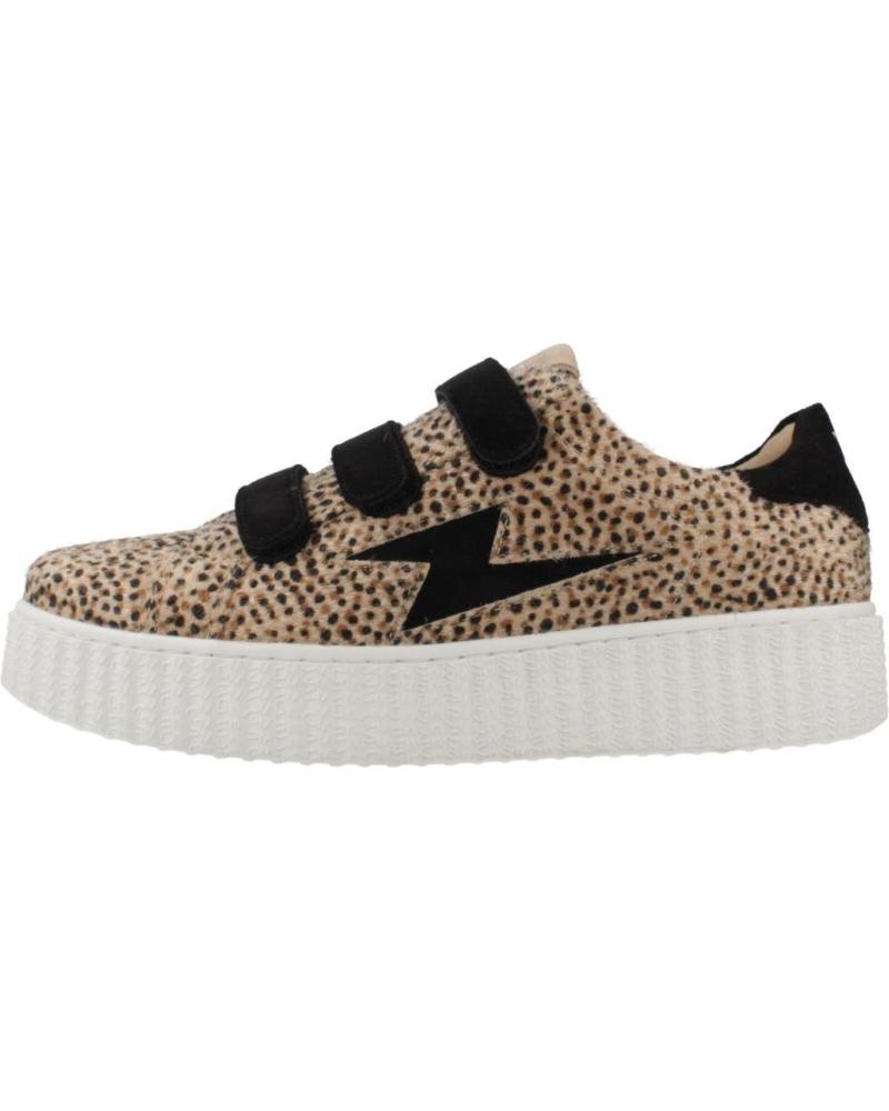 ZAPATILLAS VANESSA WU SOPHIE ANIMAL PRINT BEIGE CON CIERRE DE VELCRO Y RAYO LATERAL BEIGE