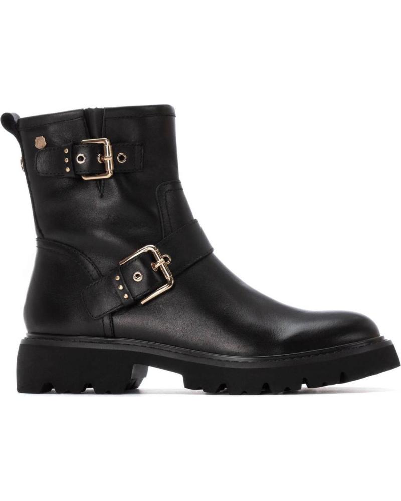 BOTAS MOTERAS CARMELA PIEL HEBILLAS NEGRO MUJER NEGRO