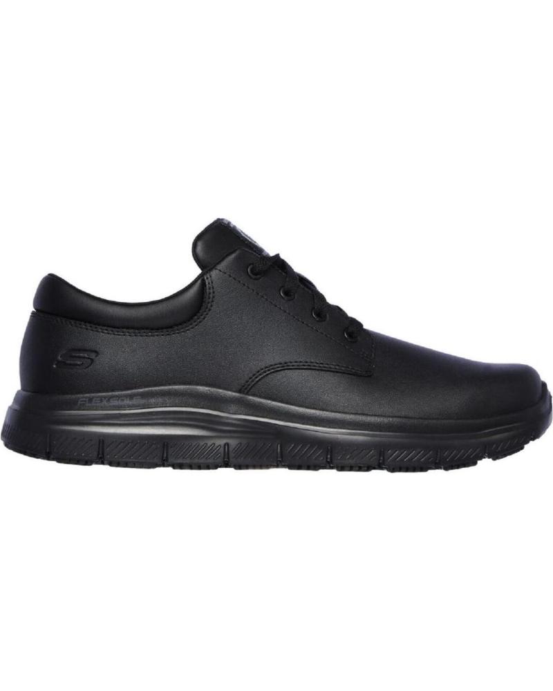 SKECHERS 77513EC ZAPATILLAS CASUAL DE PIEL NEGRAS NEGRO