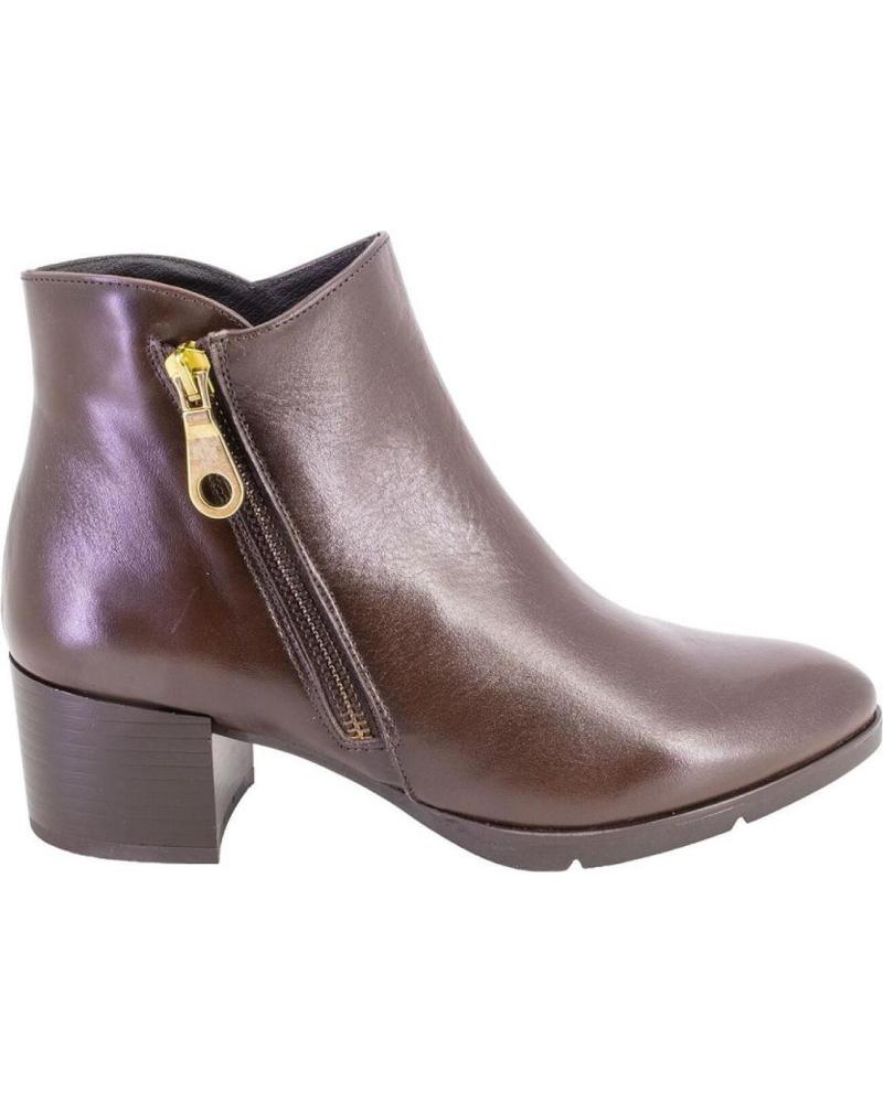 BOTINES BARMINTON 5105PONCHO DE PIEL MARRÓN CON CREMALLERA DORADA MARRON