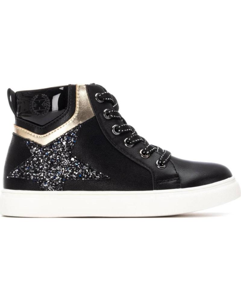 XTI ZAPATILLAS BOTA 151294 NEGRAS CON GLITTER Y DETALLES METALIZADOS NEGRO