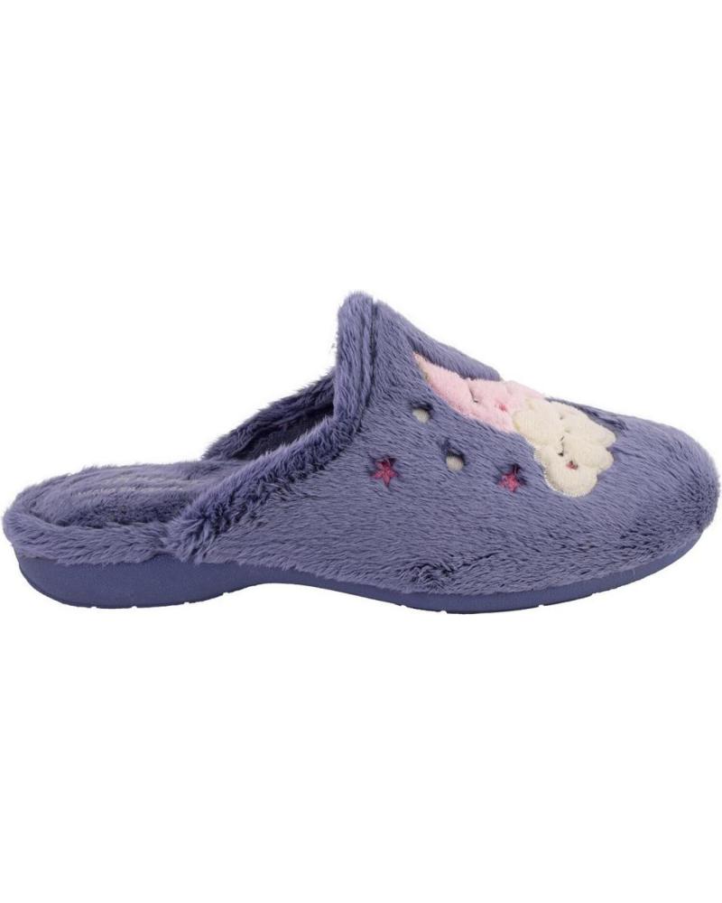 ZAPATILLAS DE CASA ABIERTAS CABRERA 4502 AZULES CON DISEÑO DE LUNA Y ESTRELLAS AZUL