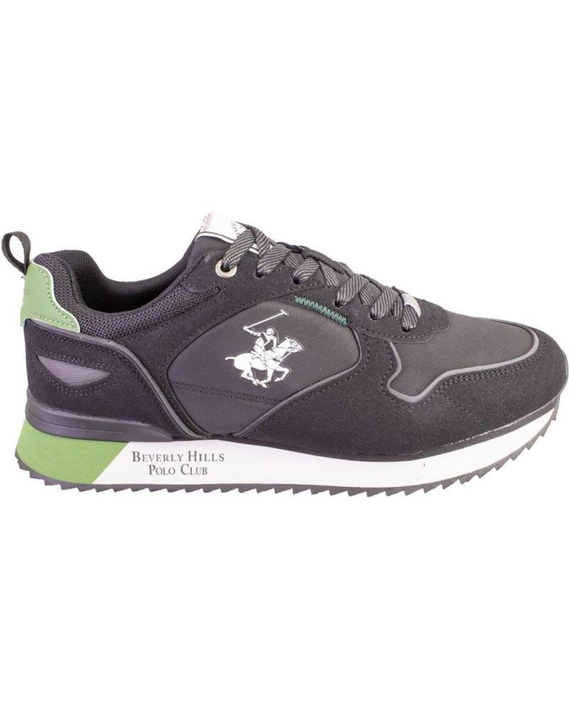 POLO BEVERLY HILLS DYLAN MIX ZAPATILLAS CASUAL GRIS OSCURO CON DETALLES VERDES NEGRO