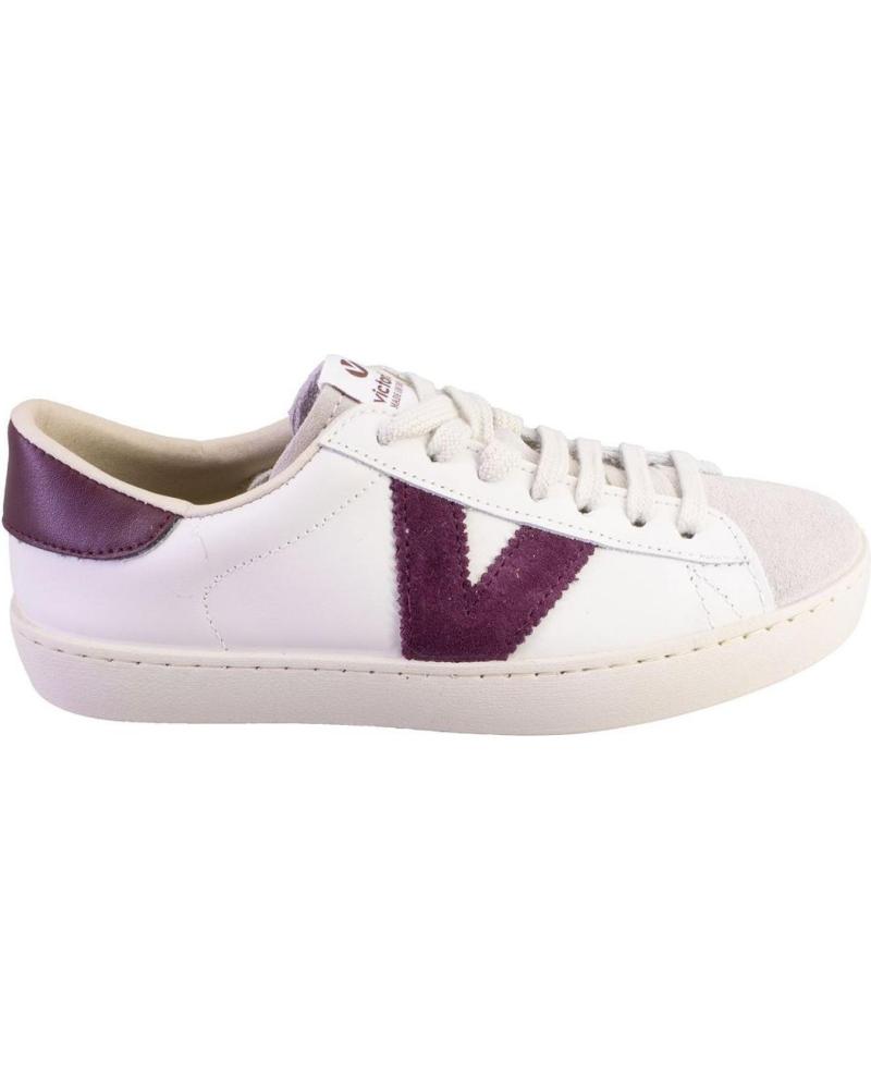 VICTORIA 1126142 ZAPATILLAS CASUAL BLANCAS CON DETALLES BURDEOS BLANCO Y BURDEOS
