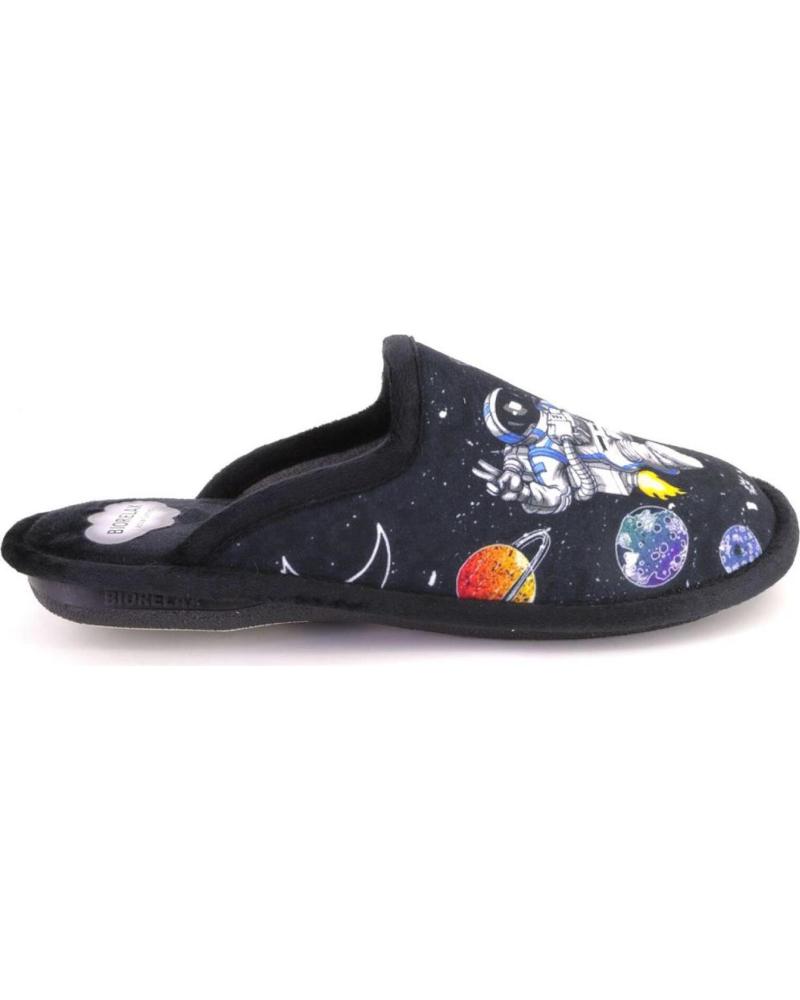 COSDAM 1465 ASTRONAUTA - ZAPATILLAS DE CASA NEGRAS NEGRO