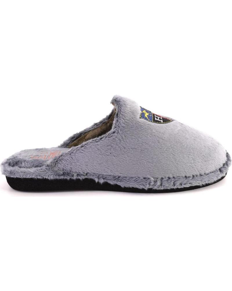 BEREVERE 5701 - ZAPATILLAS DE CASA CON ESCUDO BORDADO GRISES GRIS