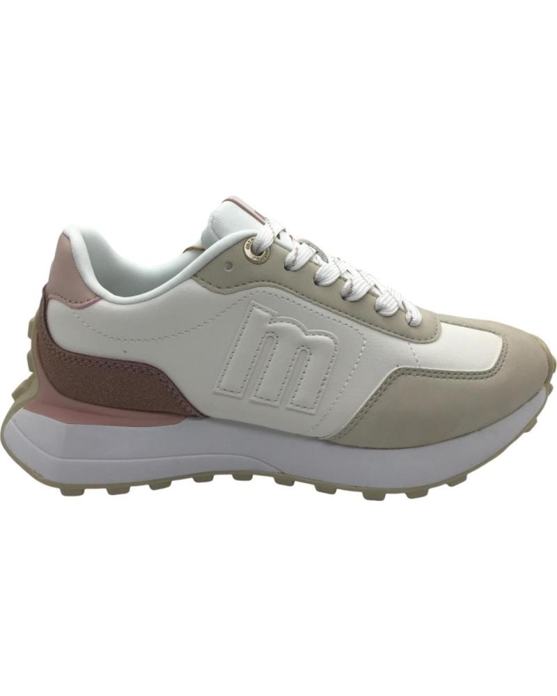 ZAPATILLAS DEPORTIVAS MUSTANG ZINC MUJER BLANCAS CON DETALLES NUDE Y ROSA C58641 - MURRI BLANCO - SADY ROSA