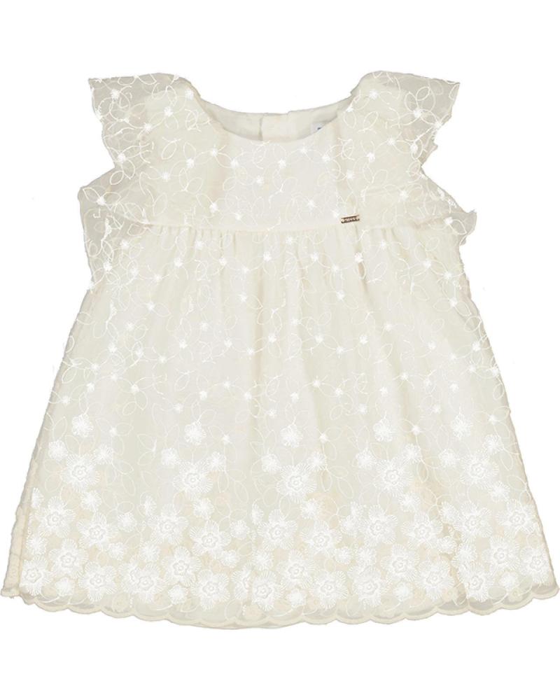 MAYORAL VESTIDO BORDADO PARA BEBÉ NIÑA - MODELO 1907 BEIGE BEIGE
