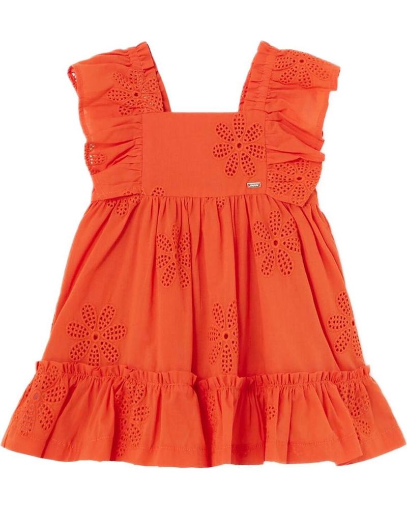 VESTIDO MAYORAL 1913 NARANJA CALADO CON VOLANTES PARA NIÑA NARANJA