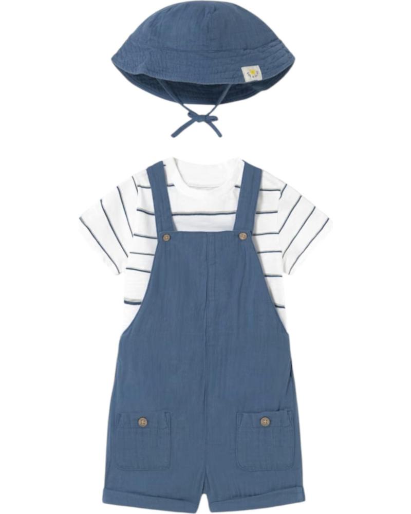 CONJUNTO TRES PIEZAS MAYORAL 1649 CAMISETA PETO SOMBRERO AZUL AZUL