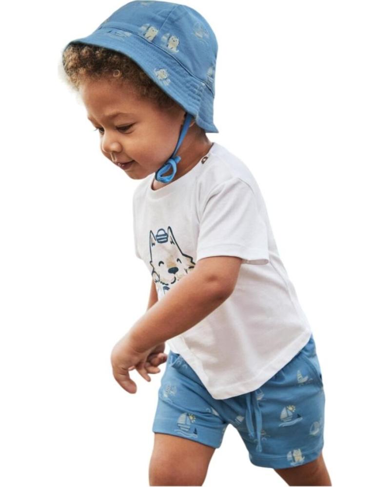 CONJUNTO TRES PIEZAS MAYORAL 1655 CAMISETA PANTALÓN SOMBRERO ESTAMPADO AZUL AZUL