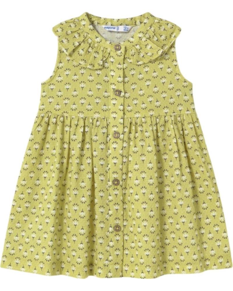 MAYORAL VESTIDO 1921 ESTAMPADO FLORAL CON BOTONES Y CUELLO PETER PAN VERDE VERDE