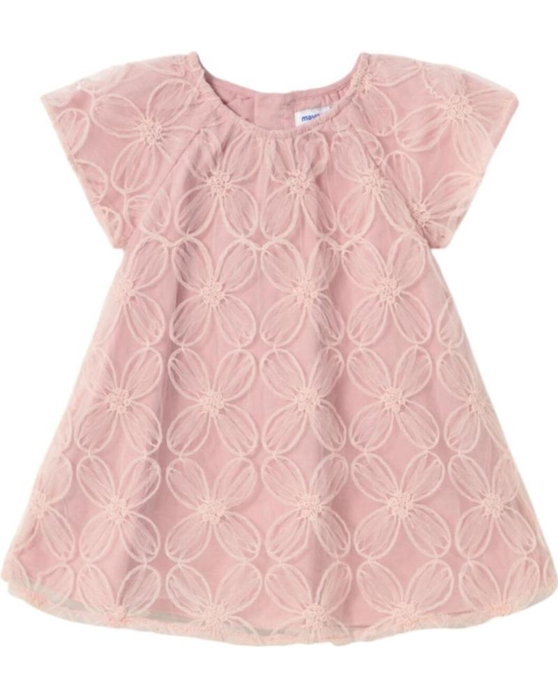 VESTIDO DE TUL BORDADO MAYORAL 1982 ROSA ROSA