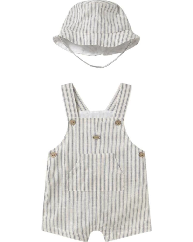 MAYORAL CONJUNTO PETO Y GORRO RAYAS 1601 - BLANCO BLANCO